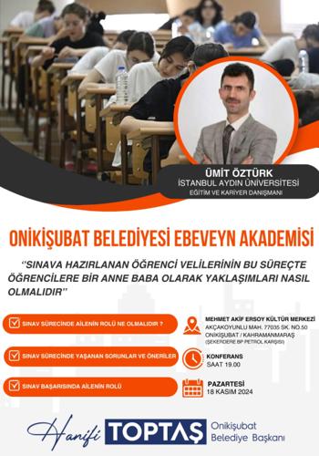 Onikişubat Belediyesi Ebeveyn Akademisi, konferansla başlıyor